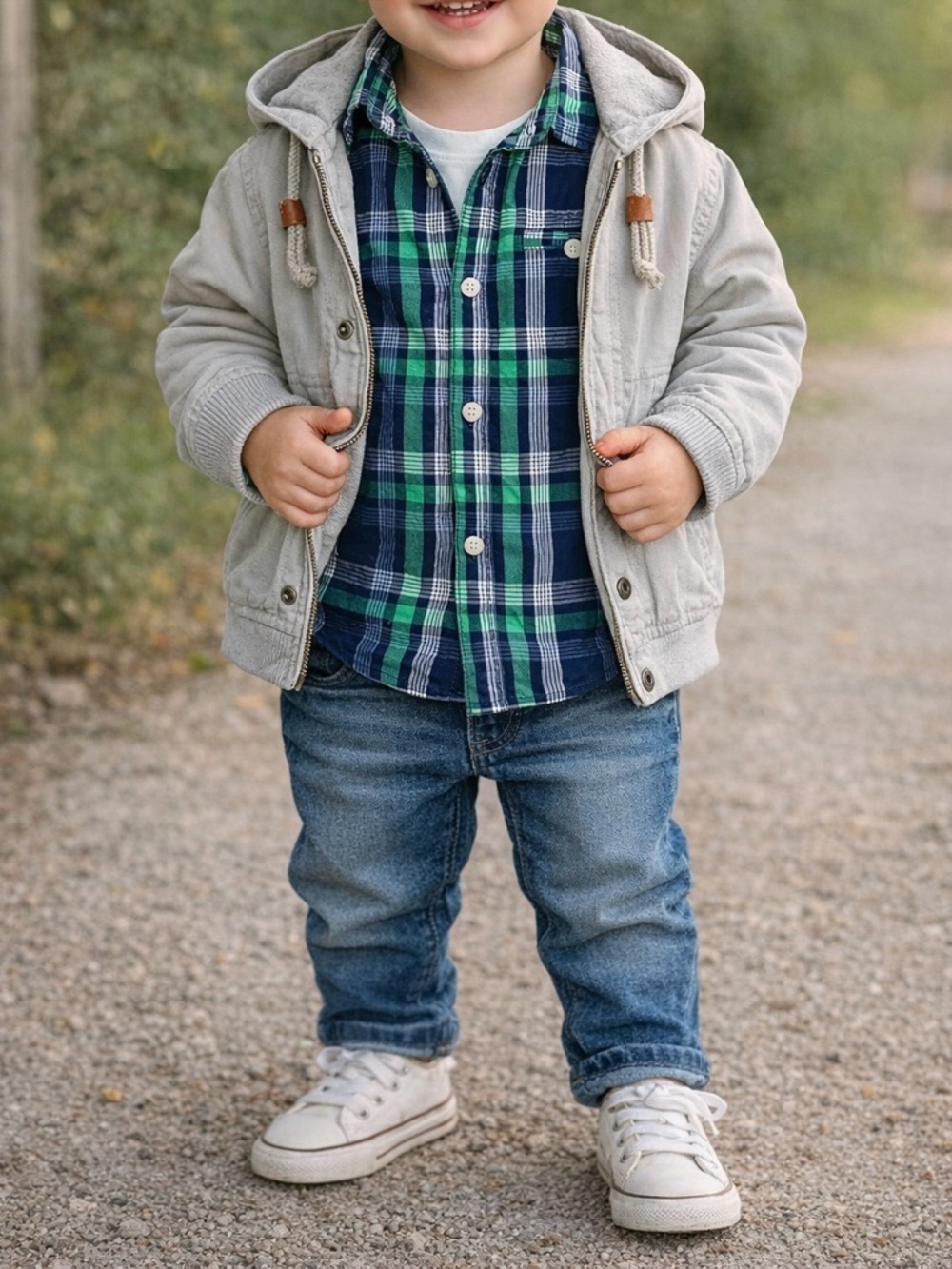 Size 2 92cm Toddler Boy’s Mayoral button down shirt plaid blue green